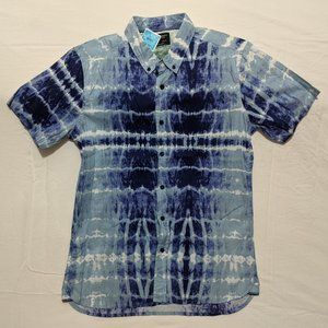 Tie-Dye Print Button-Up Shirt